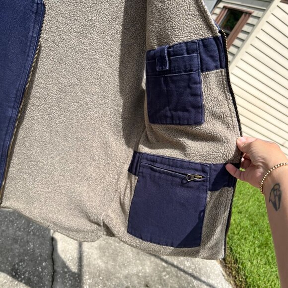 Duluth Trading Company Blue Canvas Sherpa Heavy Workwear Utility Vest Size M - Picture 4 of 8